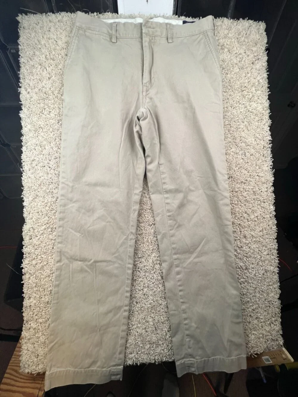 Polo Ralph Lauren 34x34 Khaki Flat Front Classic Fit Chino Pants Church BBQ